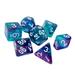 7 Piece Fantasy Set Two Assorted Luminous Engraved Game Polyhedral for Role Playing Party Table Games Style C