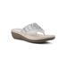 Wide Width Women's Cienna Sandals by Cliffs in White Fabric (Size 6 1/2 W)