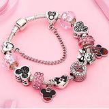 Disney Jewelry | Disney Mickey Minnie Mouse Charm Bracelet | Color: Pink/Silver | Size: Os
