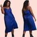 Anthropologie Dresses | Anthropologie Giverny Midi Slip Dress Royal Blue Size 14 | Color: Blue | Size: 14