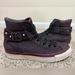 Converse Shoes | Converse Chuck Taylor Collar Strap Silver Studs Leather Shoe Size 7 Burgundy | Color: Purple | Size: 7