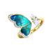 Pgeraug gifts for women Brystal Buterfly Ring Buterfly Ring Diamond Ring Gift Ring Peacock Shape Peacock Ring Diamond Ring Big Diamond Ring the ring D