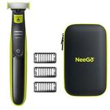 Philips Norelco Oneblade Hybrid Electric Beard Trimmer and Shaver Kit Electric Razor for Men + NeeGo Case for Philips Norelco One Blade