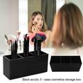 TWSOUL Acrylic Makeup Brush Holder Organizer 3 Compartments Makeup Brush Display Holder Cosmetic Storage
