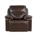 Top Grain Leather Power Recliner | Glider Recliner Chair | Adjustable Headrest | Cross Stitching