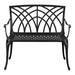 38" Outdoor Orchid Back Aluminum Bench, Black