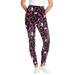 Plus Size Women's Stretch Cotton Printed Legging by Woman Within in Black Multi Florals (Size 1X)