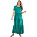 Plus Size Women's Short-Sleeve Tiered Dress by Woman Within in Waterfall (Size 26/28)