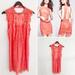 Free People Dresses | Free People Nwt Daydream Open Back Lace Dress Neon Highlighter Pink Orange | Color: Orange/Pink | Size: M