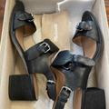 Madewell Shoes | Madewell Mid- Heel Buckle Sandals Size 7 | Color: Black | Size: 7