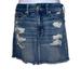 American Eagle Outfitters Skirts | American Eagle Outfitters Distressed Mini Skirt Womens 4 Aeo Embroidered Ripped | Color: Blue/White | Size: 4