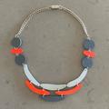 Anthropologie Jewelry | Geometric Shape Necklace | Color: Gray/Orange | Size: Custom