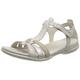 Ecco Damen Flash T-Strap Sandal, Limestone/Pure White Gold/BEIGE, 40 EU
