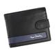 Pierre Cardin Men's Wallet with RFID Stop Made from 100% Natural Leather 11 x 8,5 x 2 cm Holds Up to 11 Cards 2 Bill Compartments 1 Coin Pocket Latch Closure Black and Blue