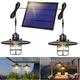 Depuley Solar Pendant Light, Dual Heads Solar Shed Light, 320LM Auto-Sensing Dusk to Dawn Indoor Solar Lamp, Waterproof IP65 for Barn Farm Garden Yard Patio Balcony (E27 Bulbs Included)