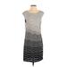 Ann Taylor LOFT Casual Dress - Shift Scoop Neck Sleeveless: Ivory Dresses - Women's Size P