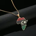 Pendentif de carte de l'afrique en forme de drapeau unisexe pour femmes et hommes chaîne de