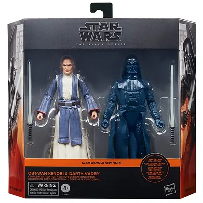 Jouets figurines Star VAN la série noire Obi-Wan Kenobi et Dark Vador (Ralph McQuarrie Edition)