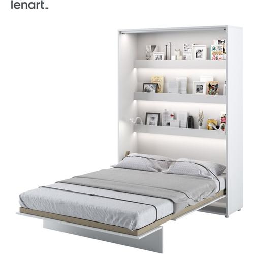 Lenart Schrankbett Wandbett BED CONCEPT 01 140×200 vertikal weiß glanz