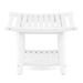 Costway Heavy Duty Waterproof Bath Stool with Curved Seat and Storage Shelf-White