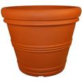 Tusco Products Rolled Rim Plastic Garden Pot Terra Cotta Color 20