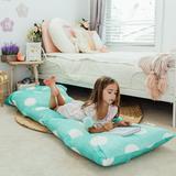 Butterfly Craze Floor Pillow Bed Lounger Cover Cozy & Stylish Seating Solution for Kids & Adults Recliner Floor Cushion for Ultimate Comfort Holds 5 Pillows Cover Only Aqua Polka Dot Queen