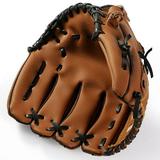 Biplut Baseball Gloves Left Hand Thickened Infield Pitcher Baseball Gloves Softball Gloves Children Teenagers Adults Training Practice Softball Baseball Gloves (Brown S)