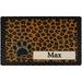 Tan Leopard Personalized Pet Feeding Mat, 12" L X 20" W X 0.12" H, Medium, Brown