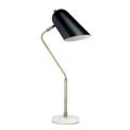 Mod Lighting and Decor 23.5 Gold Asymmetrical Desk Lamp with Black Sloped Shade