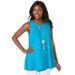 Plus Size Women's Stretch Knit Sleeveless Swing Tunic by Jessica London in Ocean (Size 18/20) Long Shirt