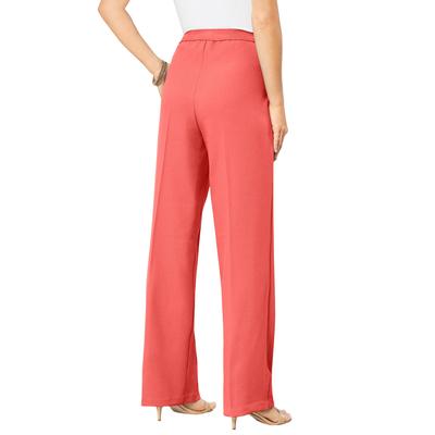 Plus Size Women's Wide Leg Bend Over® Pant by Roaman's in Sunset Coral (Size 24 W)