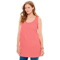 Plus Size Women's Perfect Sleeveless Shirred U-Neck Tunic by Woman Within in Sweet Coral (Size 34/36)