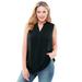 Plus Size Women's Sleeveless Tab-Front Tunic by Woman Within in Black (Size 30/32) Shirt