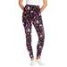 Plus Size Women's Stretch Cotton Printed Legging by Woman Within in Black Multi Florals (Size M)