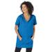 Plus Size Women's Pullover Tunic Hoodie by Woman Within in Bright Cobalt (Size 5X)