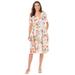 Plus Size Women's Short Pullover Crinkle Dress by Woman Within in White Floral (Size 32 W)