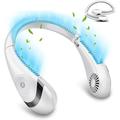 Personal Cooling Portable Neck Fans - USB Rechargeable 360 Free Rotation & Lower Noise Bladeless Battery Operated Design with 3 Speeds Duration 48 hrs Small Neck Air Conditioner - White