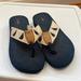 J. Crew Shoes | J Crew Navy, White, And Tan Platform Flip Flops | Color: Blue/White | Size: 7