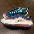 Nike Shoes | Nike Air Max 97 Swoosh Light White Blue Red Running Size 8 Womens Shoes | Color: Blue/Red | Size: 8