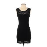 BCBGeneration Casual Dress - Bodycon Scoop Neck Sleeveless: Black Print Dresses - Women's Size X-Small
