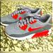 Nike Shoes | New Nike Air Max, No Box, Never Been Worn. Woman Size 6 Or Boys 4.5 | Color: Gray/Red | Size: 6