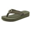 Badezehentrenner LASCANA, Damen, Gr. 44, grün (oliv), Obermaterial: 100% Textilmaterial. Decksohle: 100% Synthetik. Laufsohle: 100% Synthetik, unifarben, feminin, Schuhe Zehentrenner Dianette, Sandale, Pantolette, Badeschuh mit Ringapplikation...
