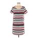 Cupcakes & Cashmere Casual Dress - Shift Scoop Neck Short sleeves: Pink Print Dresses - Women's Size Medium