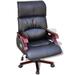 vidaXL Black Top Real Leather Adjustable Massage Office Chair