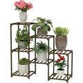 LANTRO JS Plant Stand Wood Indoor Outdoor Tiered Plant Shelf 5 Tiers 7 Potted Multi-Functional Plant Shelves Ladder Plant Holder for Indoor Outdoor Garden Balcony Living Room Office Home Corner
