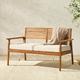 Manor Park Modern Slat-Back Solid Wood Outdoor Loveseat Brown