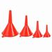 4 Piece Red Plastic Different Size Funnel Set Kitchen Fuel New Garden Oil I4T9