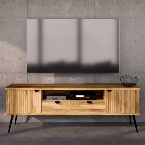 TV Möbel Wildeiche modern mit Metallgestell 180 cm breit