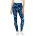 Plus Size Women's Stretch Cotton Printed Legging by Woman Within in Black Watercolor Flowers (Size 2X)