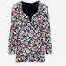 Zara Dresses | - Zara Women’s Long Sleeves Floral Printed Dress | Color: Blue/Red | Size: Xs